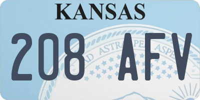 KS license plate 208AFV
