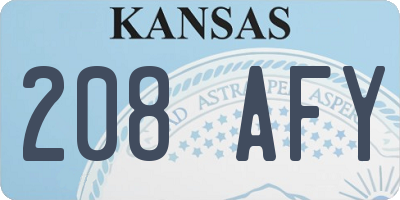 KS license plate 208AFY