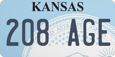 KS license plate 208AGE