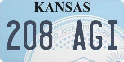 KS license plate 208AGI