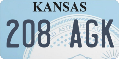 KS license plate 208AGK