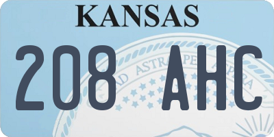 KS license plate 208AHC