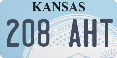 KS license plate 208AHT