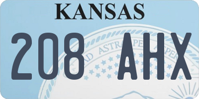 KS license plate 208AHX