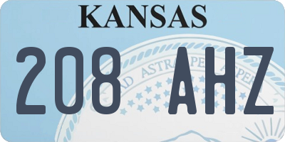 KS license plate 208AHZ