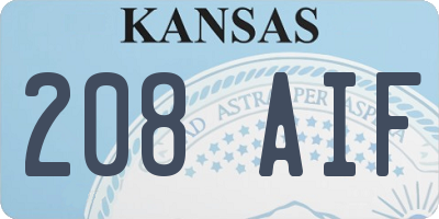 KS license plate 208AIF