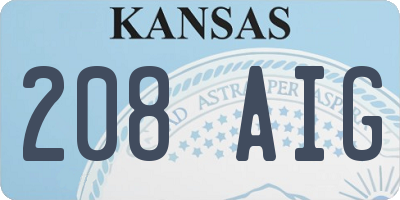 KS license plate 208AIG