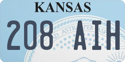 KS license plate 208AIH