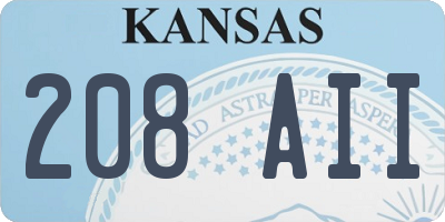 KS license plate 208AII