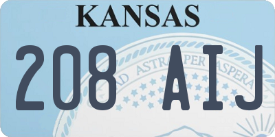 KS license plate 208AIJ