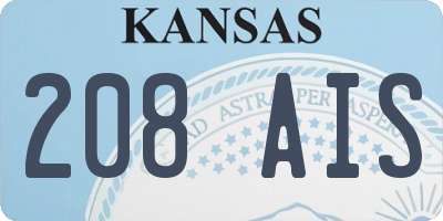 KS license plate 208AIS