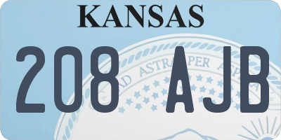KS license plate 208AJB