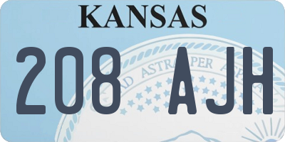 KS license plate 208AJH