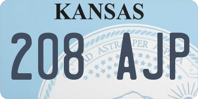 KS license plate 208AJP