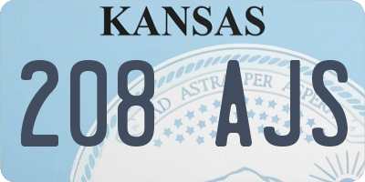 KS license plate 208AJS