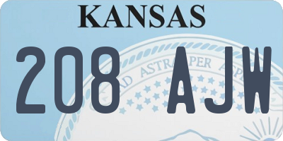 KS license plate 208AJW