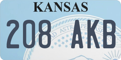 KS license plate 208AKB