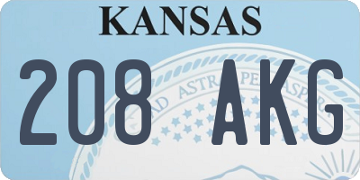 KS license plate 208AKG