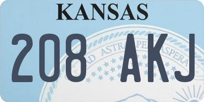 KS license plate 208AKJ