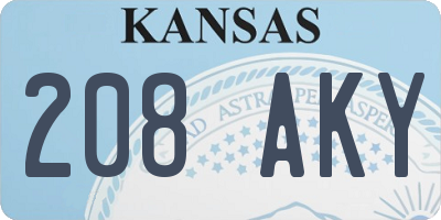 KS license plate 208AKY