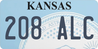 KS license plate 208ALC
