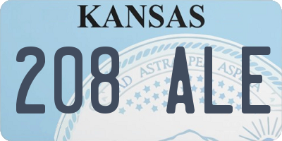 KS license plate 208ALE