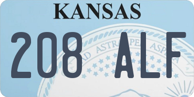 KS license plate 208ALF