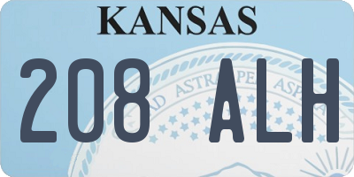 KS license plate 208ALH