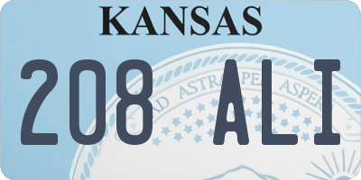 KS license plate 208ALI