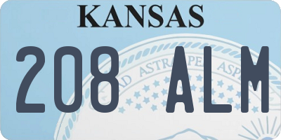 KS license plate 208ALM