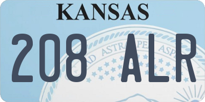 KS license plate 208ALR