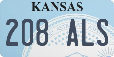 KS license plate 208ALS