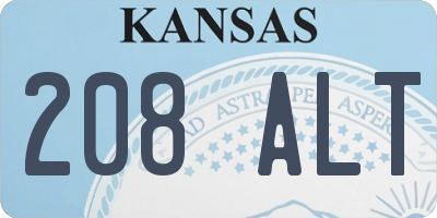 KS license plate 208ALT