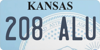 KS license plate 208ALU