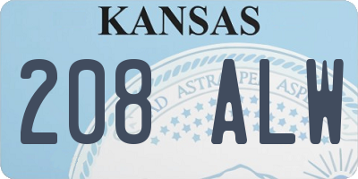 KS license plate 208ALW