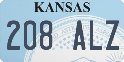 KS license plate 208ALZ