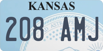 KS license plate 208AMJ