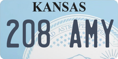 KS license plate 208AMY