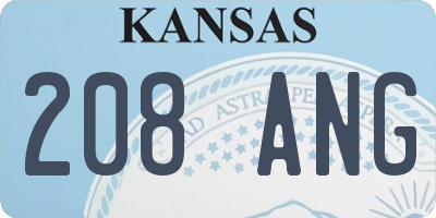 KS license plate 208ANG