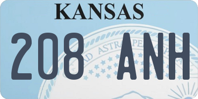 KS license plate 208ANH