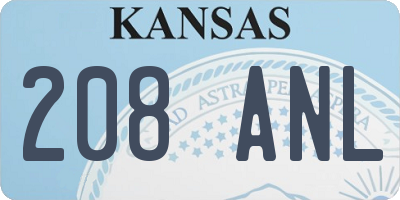 KS license plate 208ANL