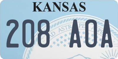 KS license plate 208AOA