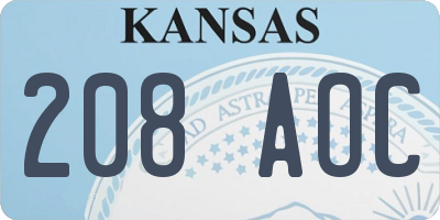 KS license plate 208AOC