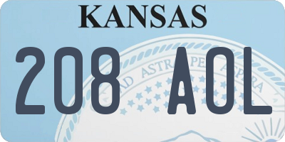 KS license plate 208AOL