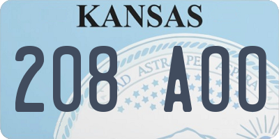 KS license plate 208AOO
