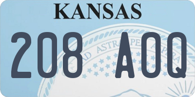 KS license plate 208AOQ