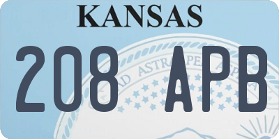KS license plate 208APB