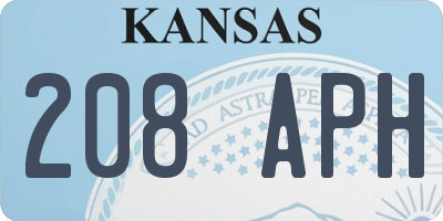 KS license plate 208APH