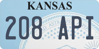 KS license plate 208API