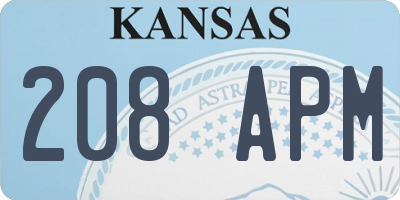 KS license plate 208APM
